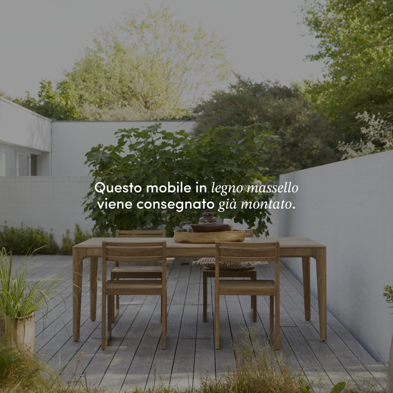 Vasco - Set da giardino in teak massello riciclato 4 sedie