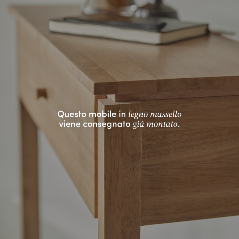 Renata - Consolle in legno massello di hevea