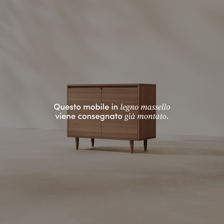 Livio - Buffet e credenza in legno massello di Hevea 100 cm