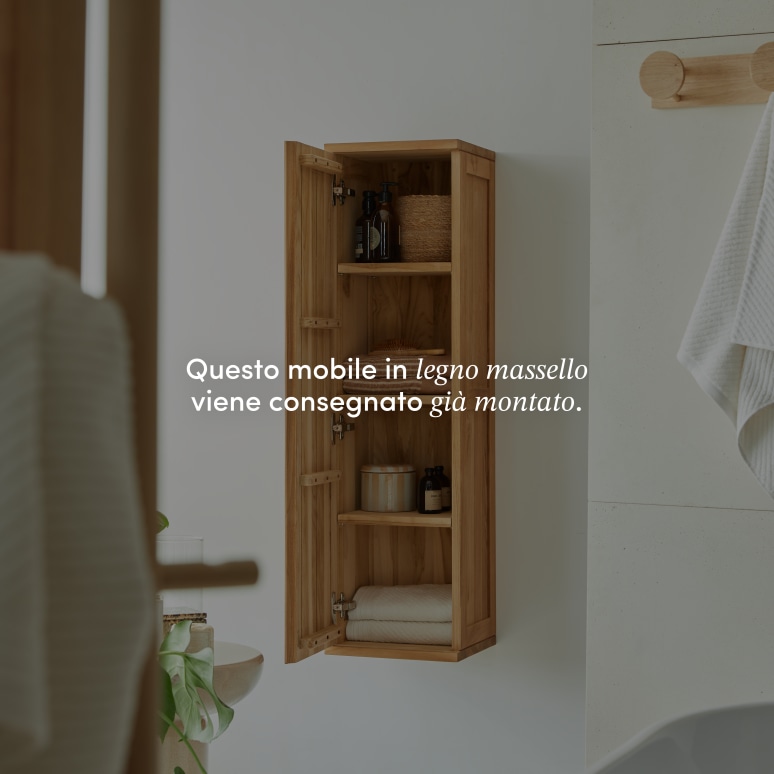 Jacob - Pensile per il bagno in legno di teak massello