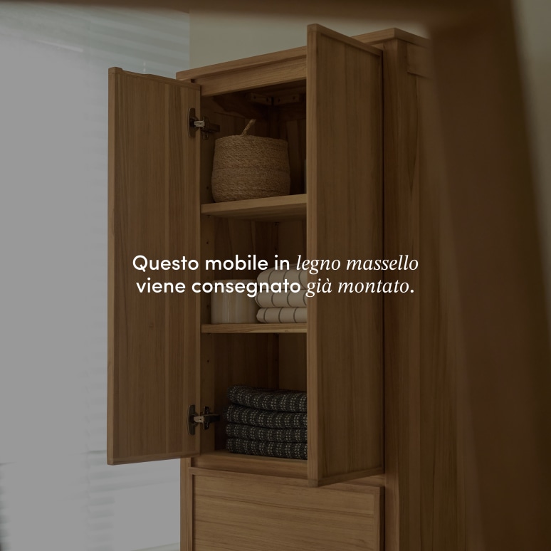 Jane - Colonna d’ingresso in teak massello P. 35 cm