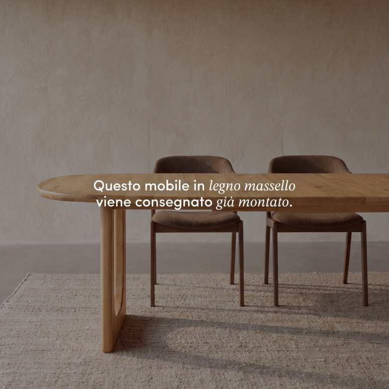 Mattia - Tavolo allungabile in rovere massello 6-8 pers
