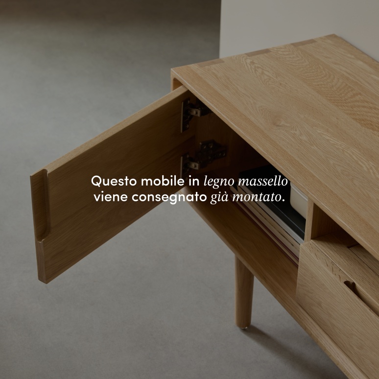 Ellie - Mobile TV in rovere massello 125 cm