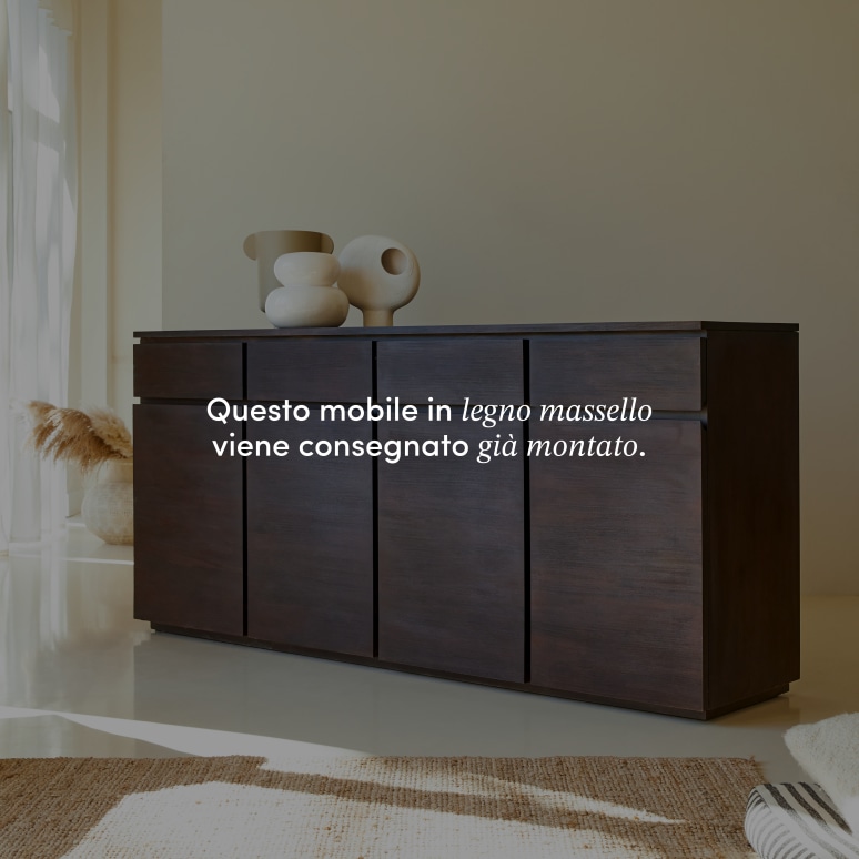 Eva - Buffet in legno di mogano massello 200 cm