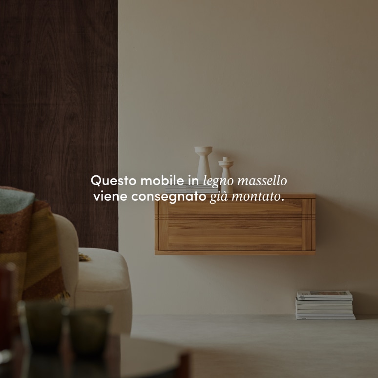Basic - Mobile TV in teak massello 80 cm