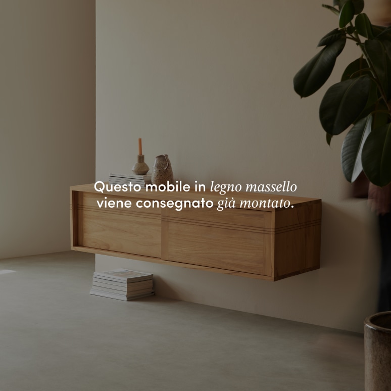Basic -  Mobile TV in teak massello 140 cm