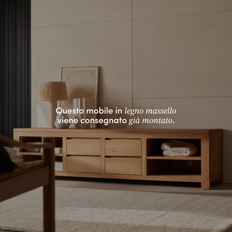 Patio - Mobile TV in teak massello 200 cm