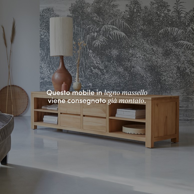 Patio - Mobile TV in teak massello 200 cm