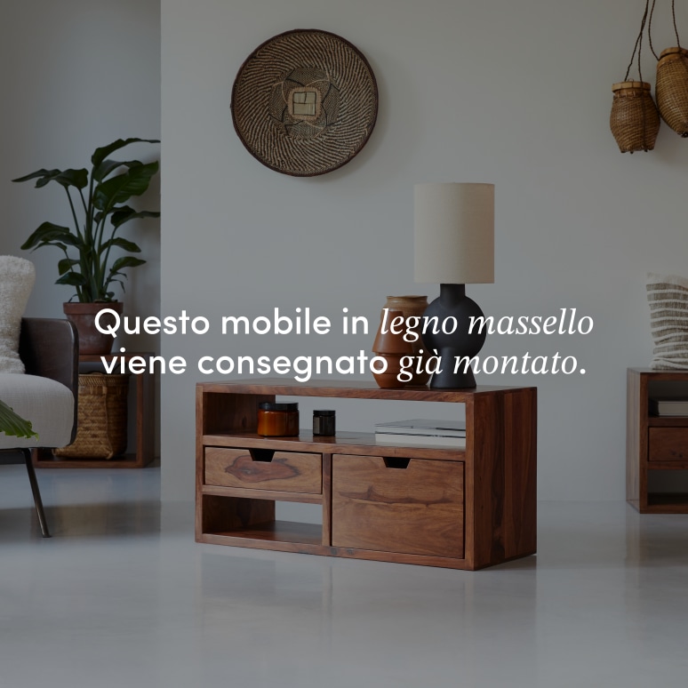 Kwarto - Mobile TV in legno di palissandro massello 85 cm