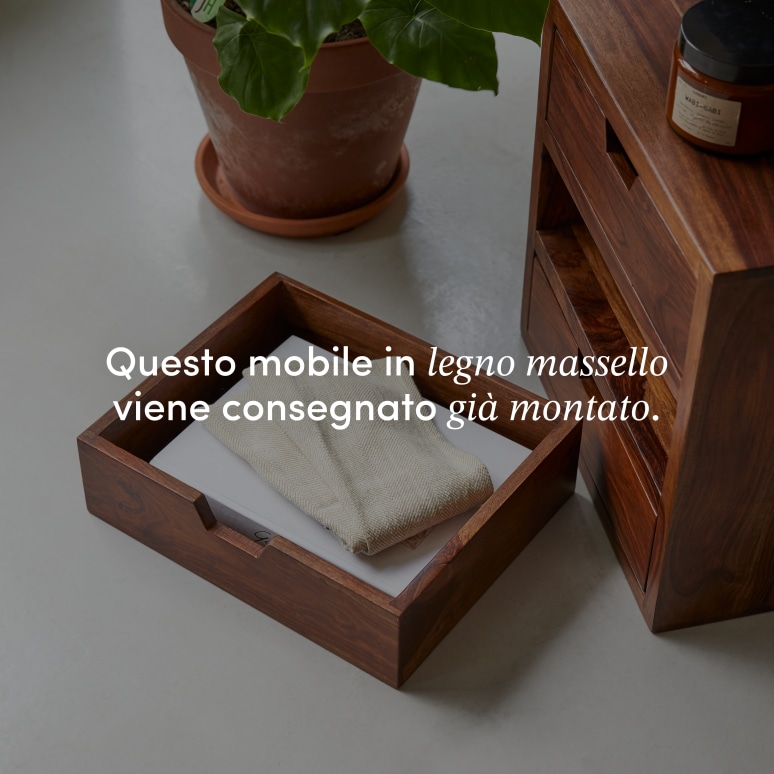 Kwarto - Modulo in legno di palissandro massello con 3 cassetti