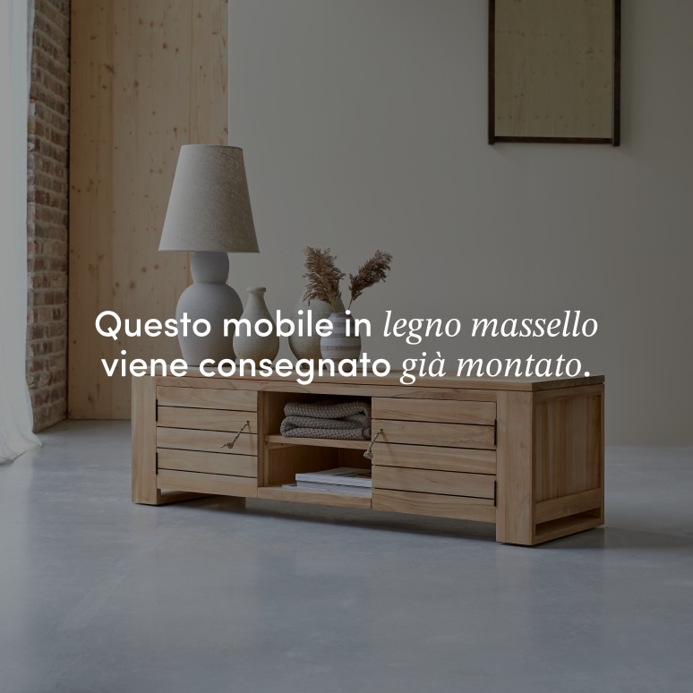 Minimalys - Mobile TV in teak massello 135 cm