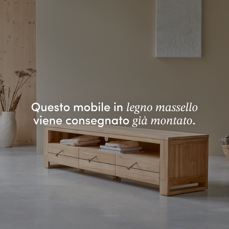 Minimalys - Mobile TV in teak massello 170 cm