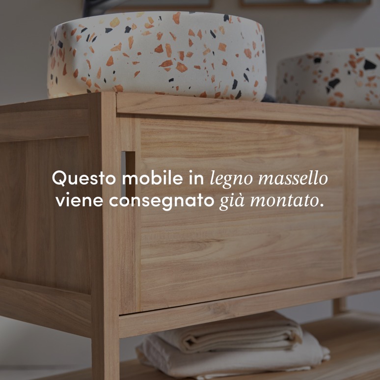 Arty - Mobile per il bagno in teak massello 120 cm
