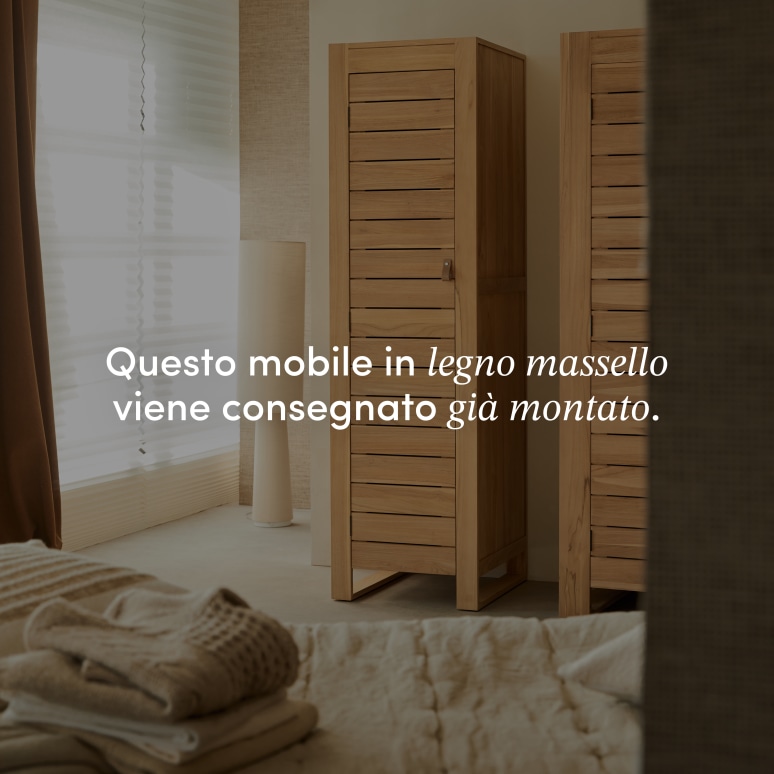 Minimalys - Armadio a colonna singola per bambini in teak massello