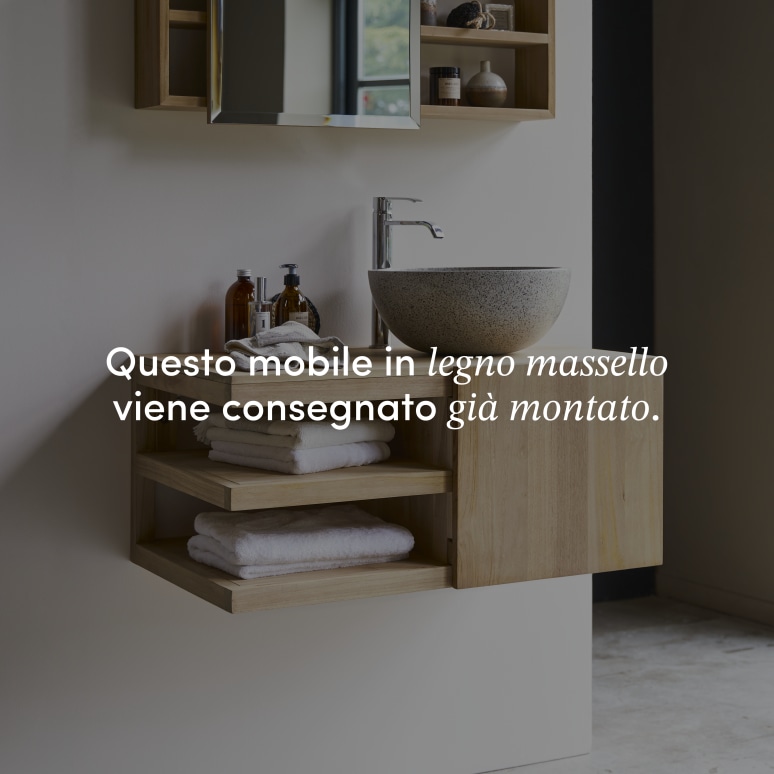 Typo - Mobile per il bagno in teak massello 90 cm