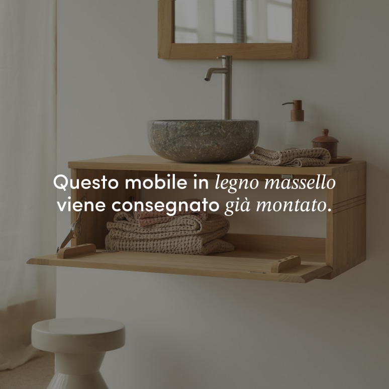 Basic - Mobile per il bagno in teak massello 80 cm