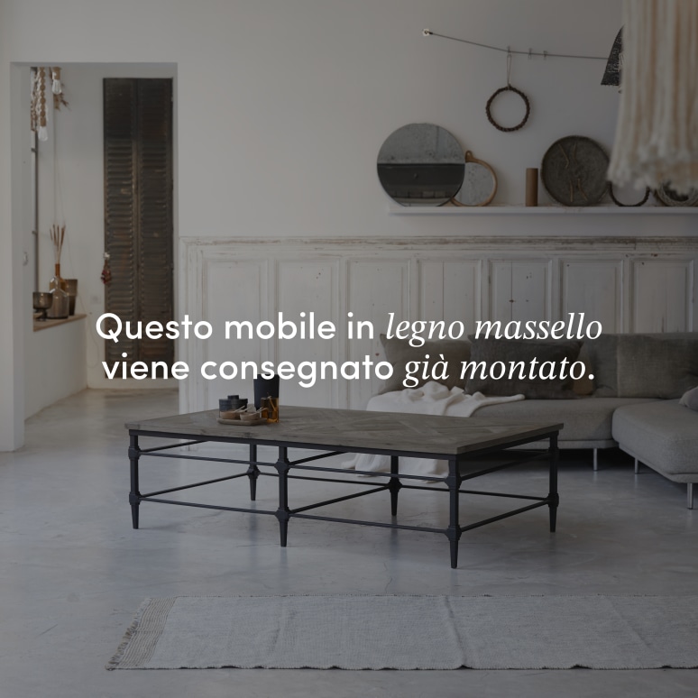 Gatsby - Tavolino in legno di olmo massello e metallo