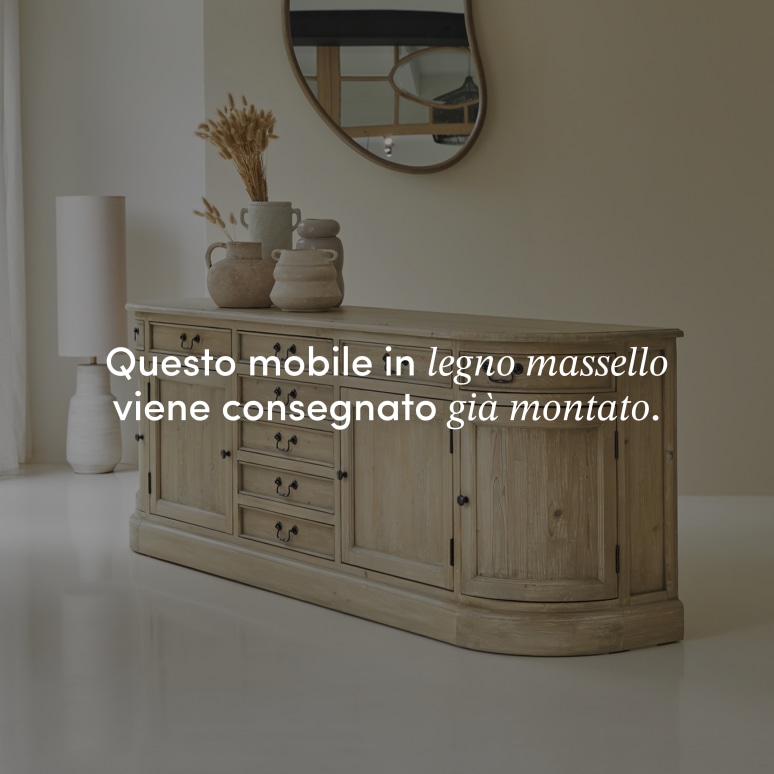 Celeste - Credenza in legno di pino 225 cm