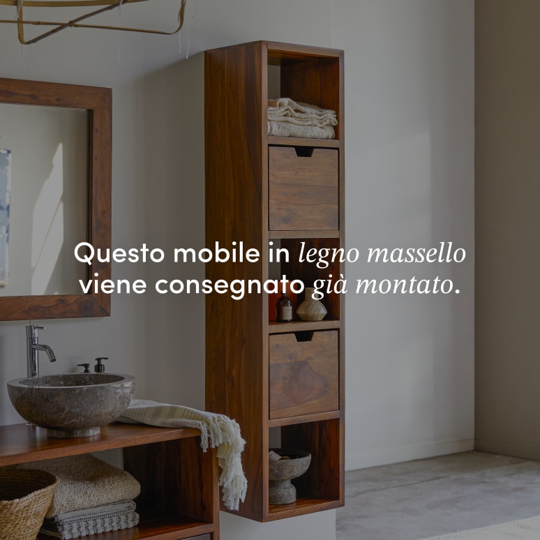 Kwarto - Mobile a colonna in legno di palissandro massello