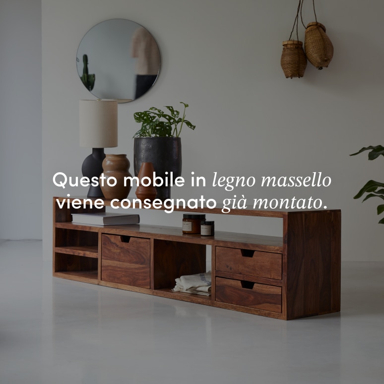 Kwarto - Mobile TV in legno di palissandro massello 170 cm