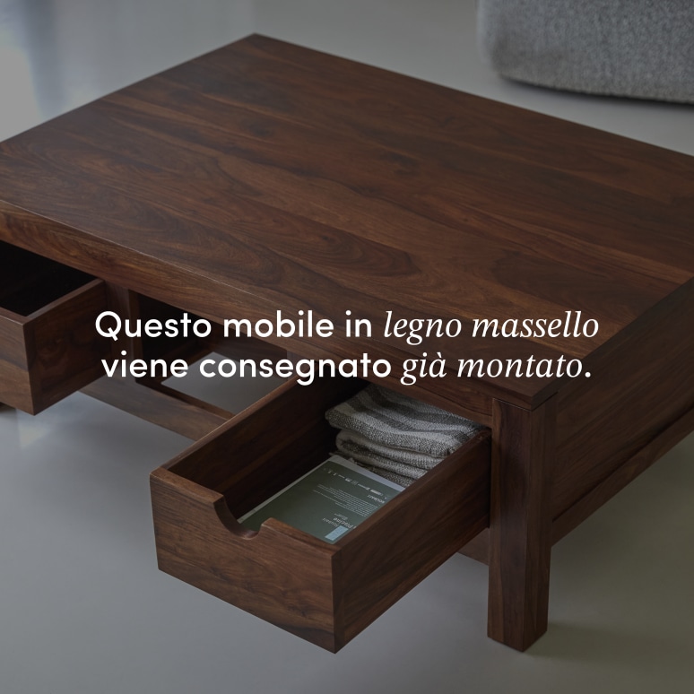 Oliver - Tavolino in legno palissandro massello