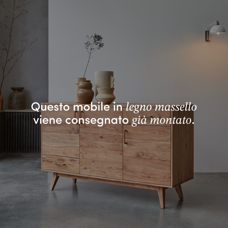 Oslo - Buffet in legno di acacia massello 150 cm