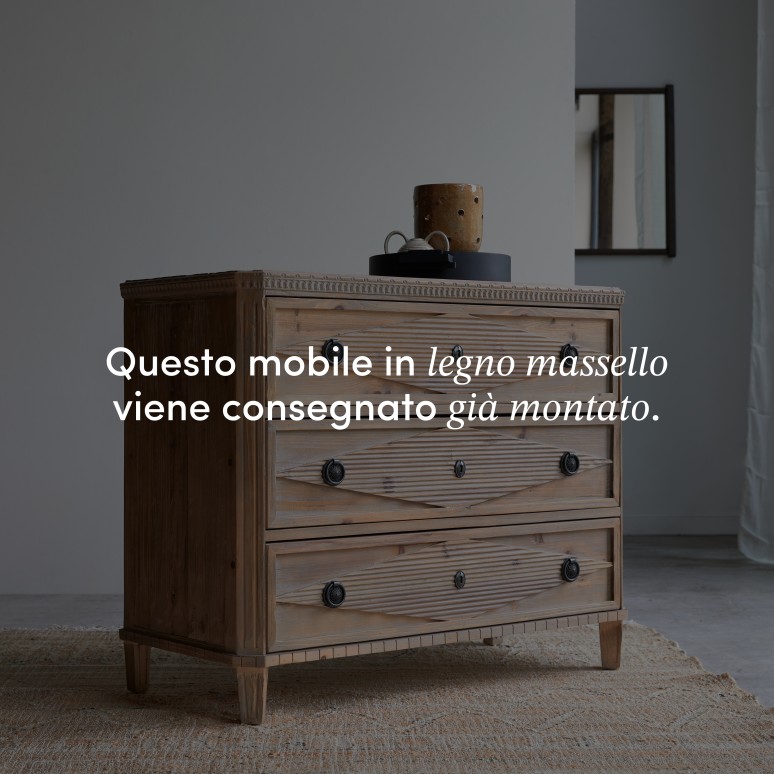 Emily - Cassettiera in legno di pino massello riciclato