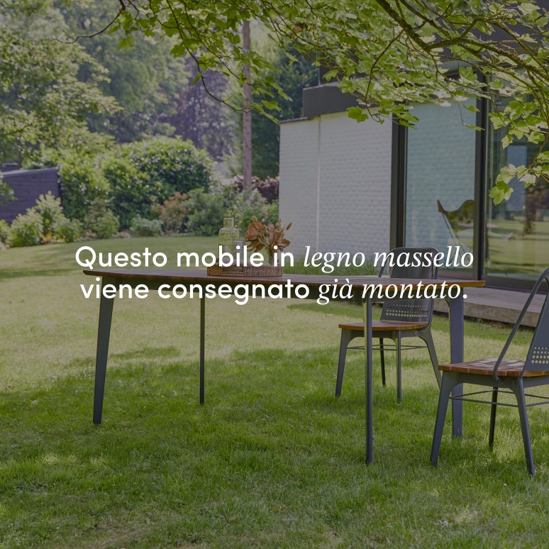 Toscane - Tavolo da giardino in teak massello e metallo 6/8 pers.