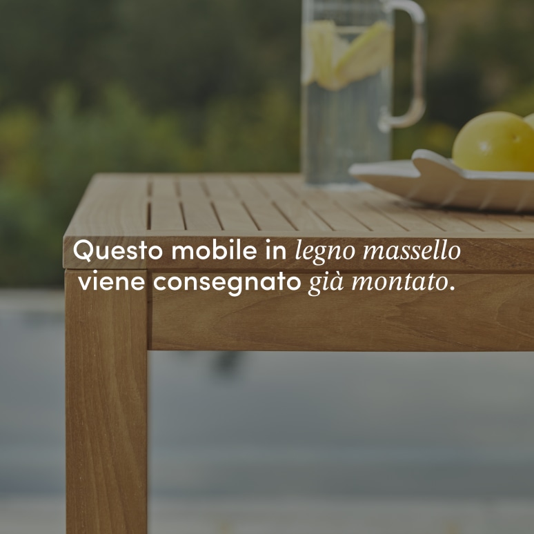 Teo - Set da giardino in teak massello con 4 sedie