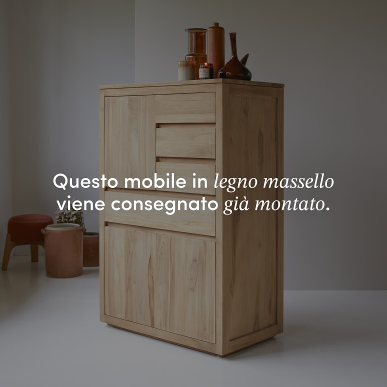 Paulo - Credenza in teak massello 80 cm