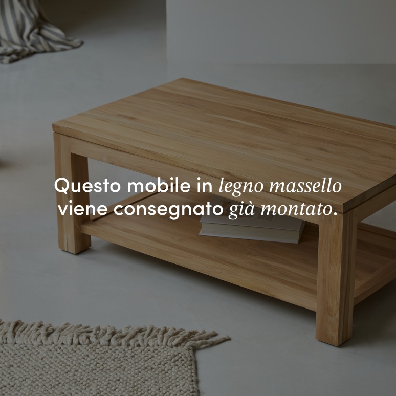 Eve - Tavolino rettangolare in teak massello