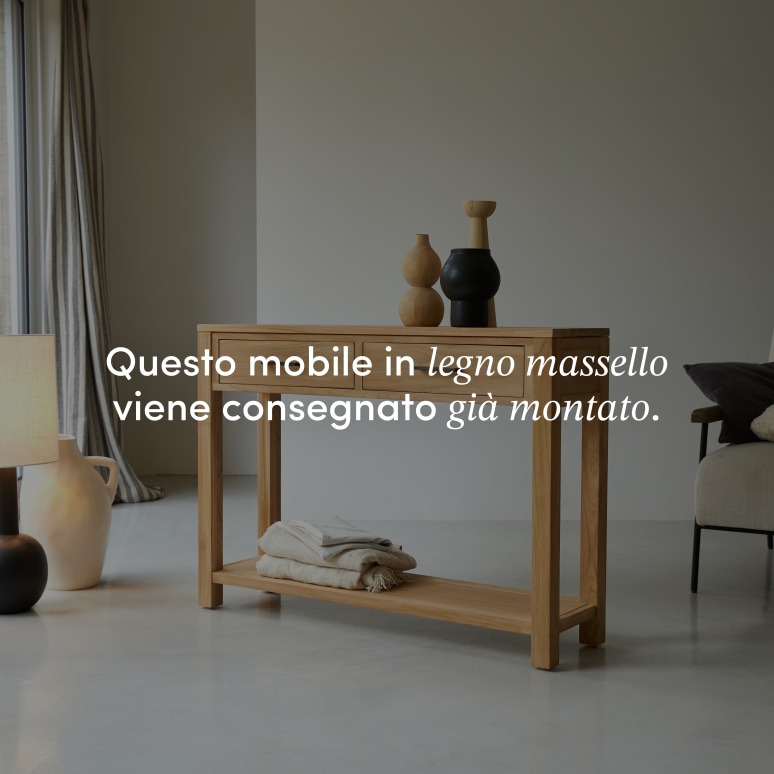Maë - Consolle da ingresso in teak massello P. 30 cm