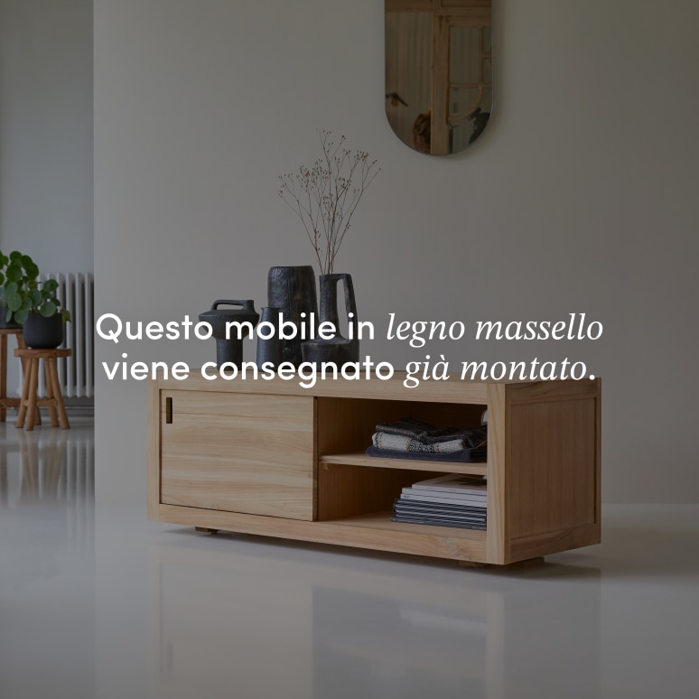 Adam - Mobile TV in teak 120 cm