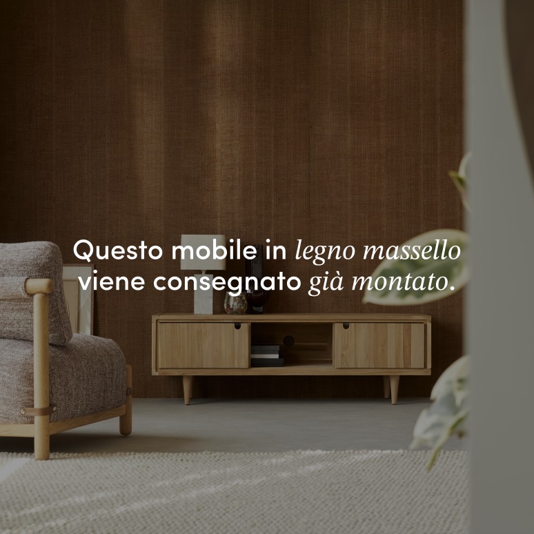 Jonàk - Mobile TV in teak massello 140 cm