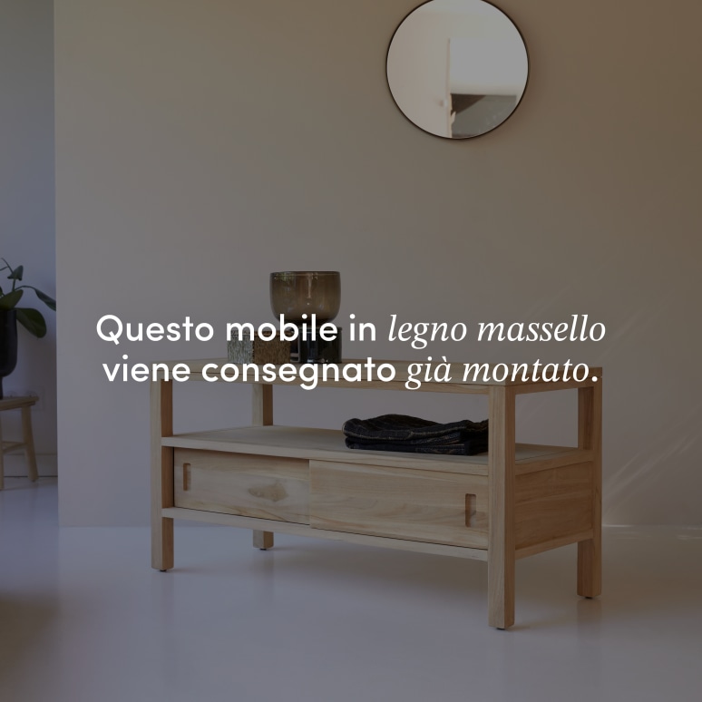 Anton - Mobile TV in teak massello 100 cm