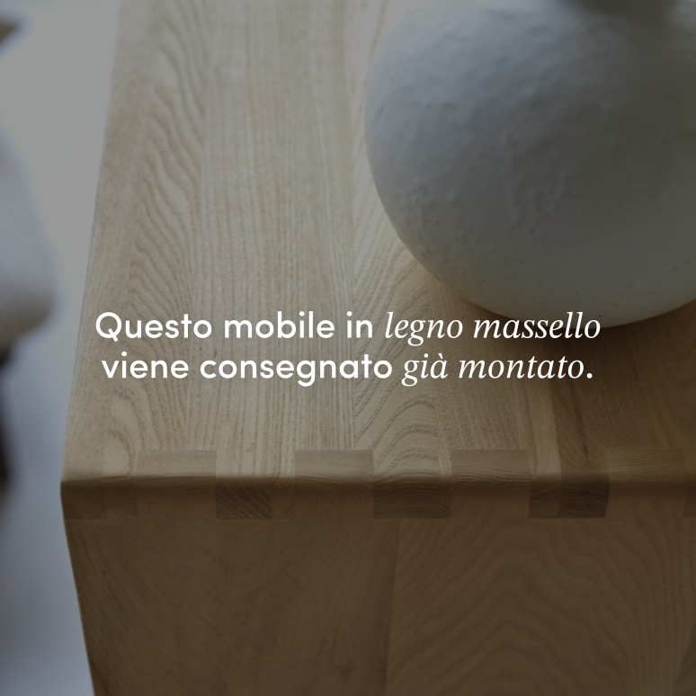 Luis - Libreria bassa in legno di olmo massello e rattan