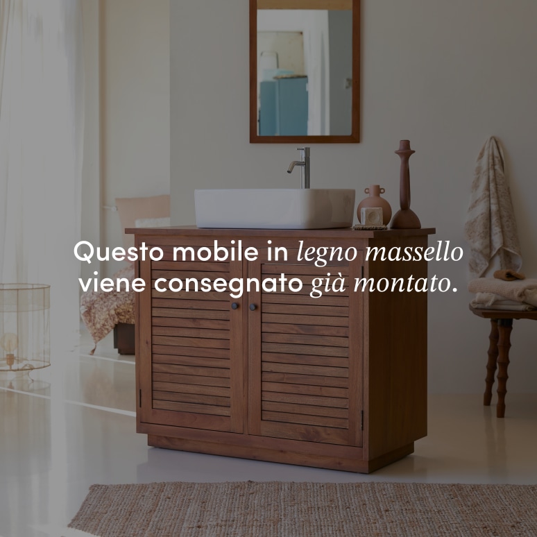 Loggia - Mobile per il bagno in legno di acacia massello 90 cm