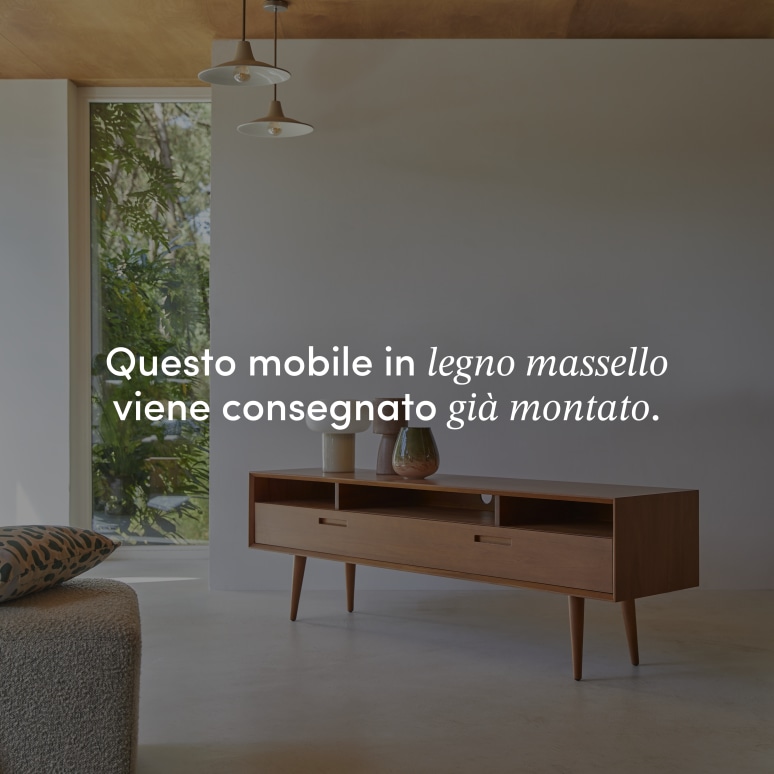 Magda 50's - Mobile TV in legno di mogano massello 180 cm