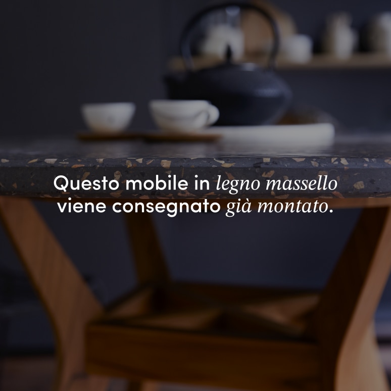 Juno - Tavolo in teak e battuto di terrazzo 6 pers.