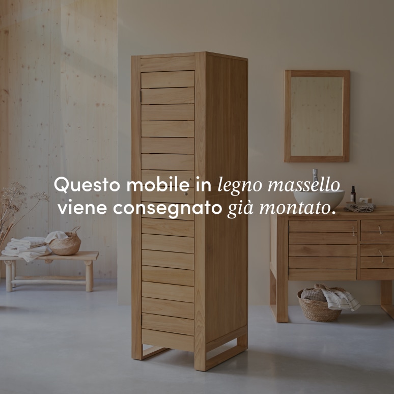 Minimalys - Mobile da bagno a colonna in teak massello