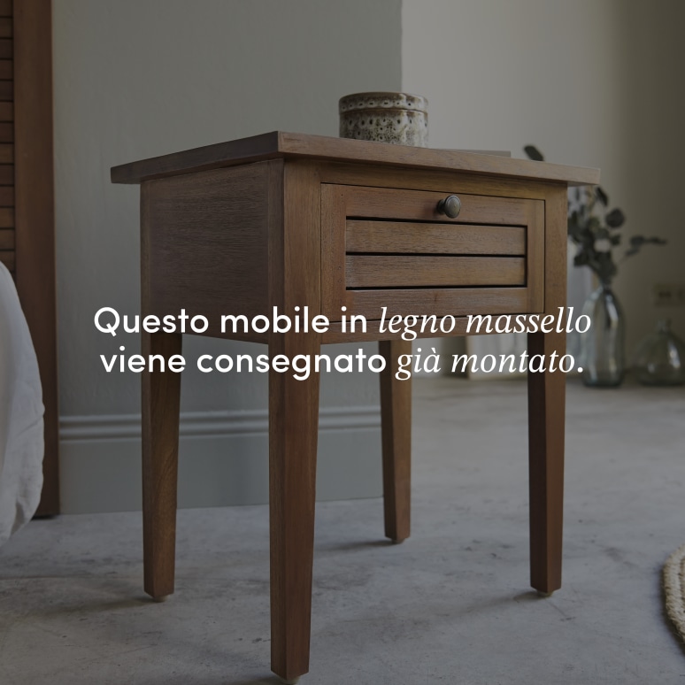 Loggia - Comodino in legno di acacia massello