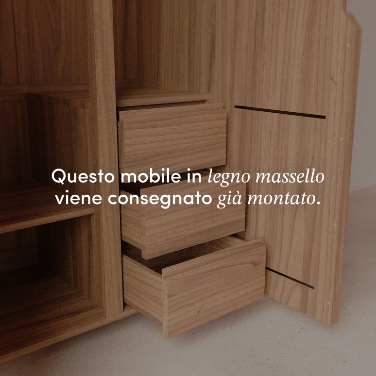 Greta - Armadio per bambini in teak massello