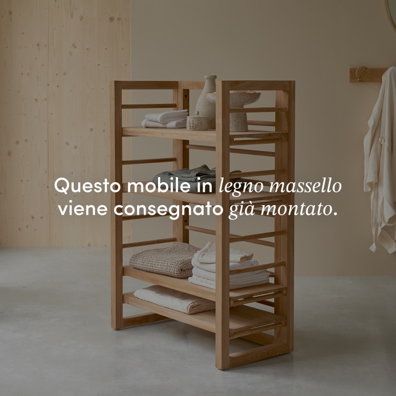 Sera - Scaffale basso in teak massello
