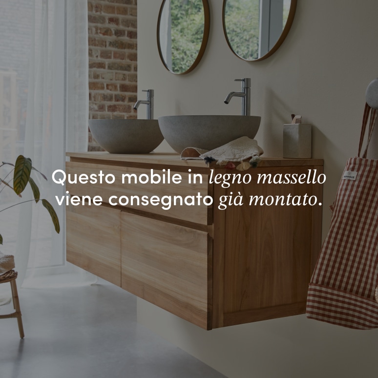Jacob - Mobile per il bagno in teak massello 120 cm