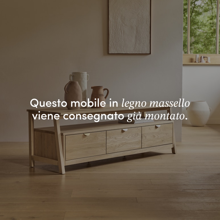 Pola - Mobile TV in legno di quercia massello 150 cm