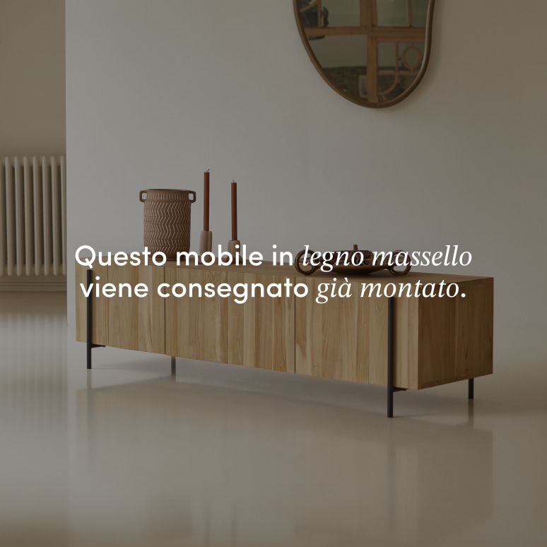 Honorine - Mobile TV basso in teak massello 170 cm