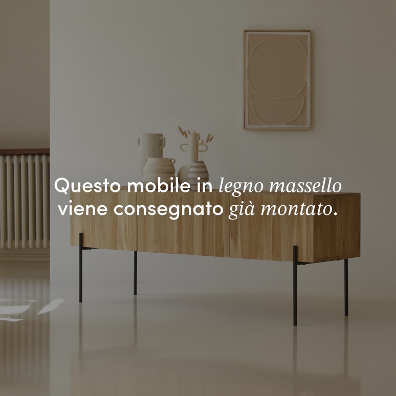 Honorine - Mobile TV alto in teak massello 170 cm