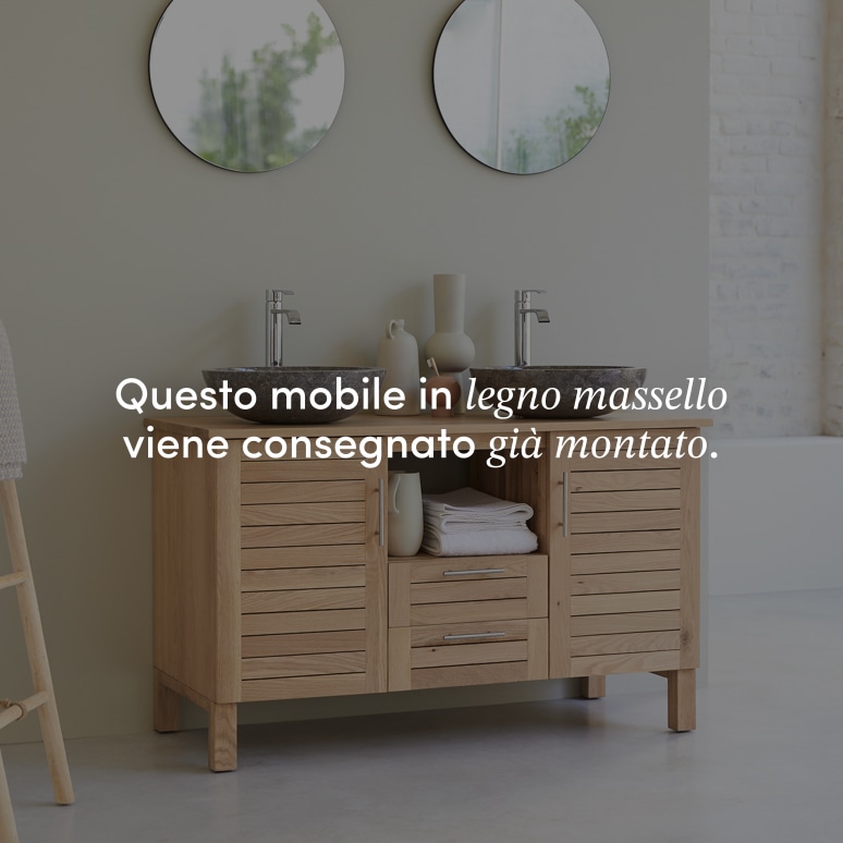 Soho - Mobile per il bagno in legno di quercia massello 125 cm