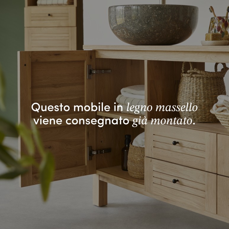 Soho - Mobile per il bagno in legno di quercia massello 165 cm