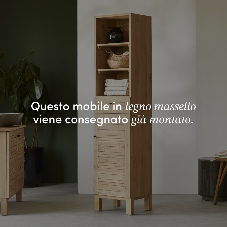 Soho - Mobile a colonna in legno di quercia massello